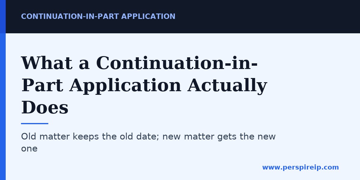 Continuation-in-part application new matter and priority split