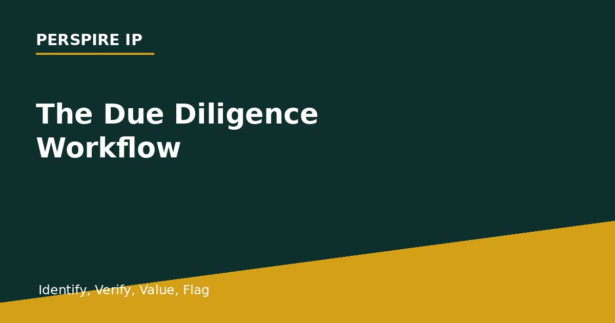 IP due diligence workflow to identify verify and value assets