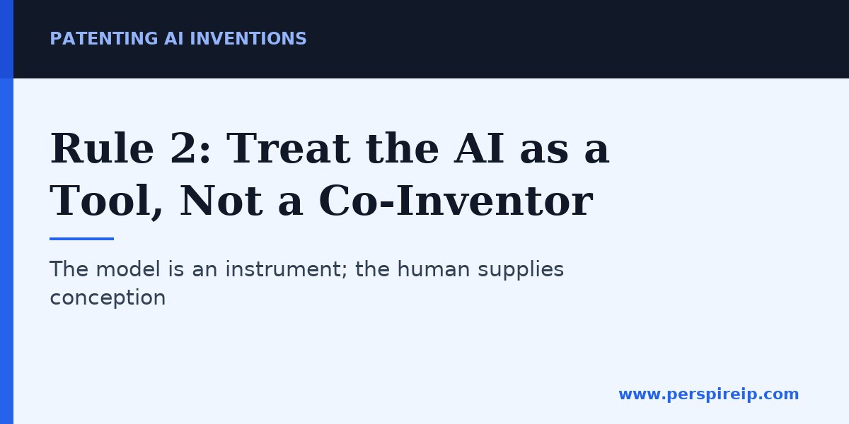 Patenting AI inventions human conception versus AI tool contribution