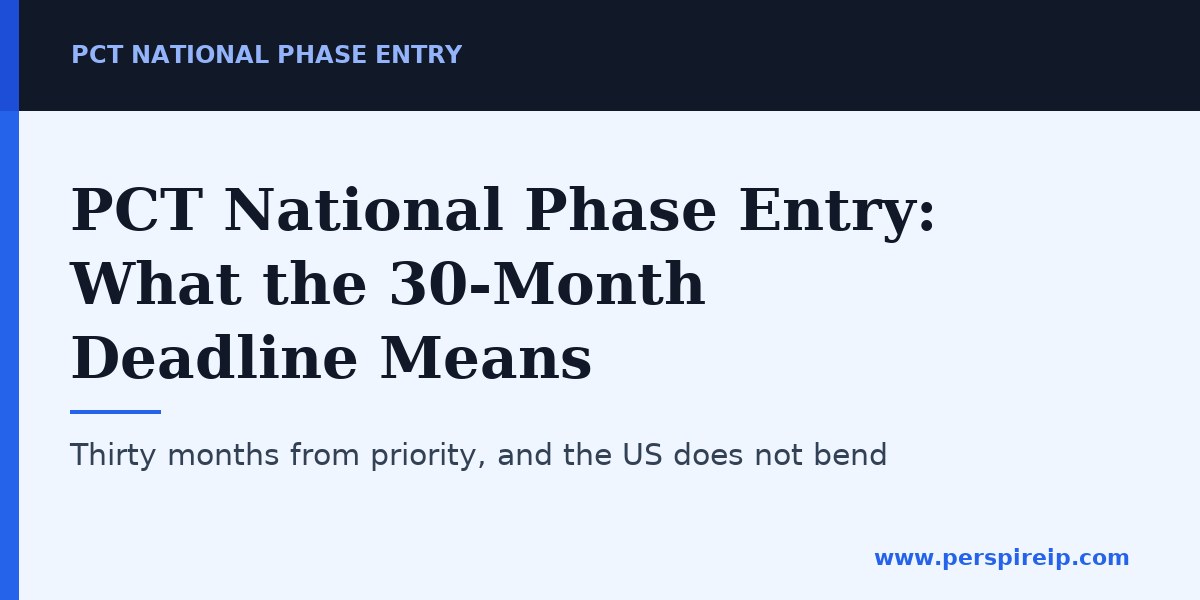 PCT national phase entry 30-month deadline timeline