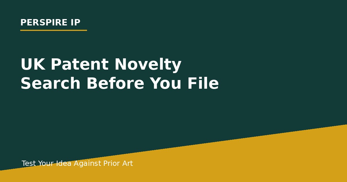 UK patent novelty search before filing an application