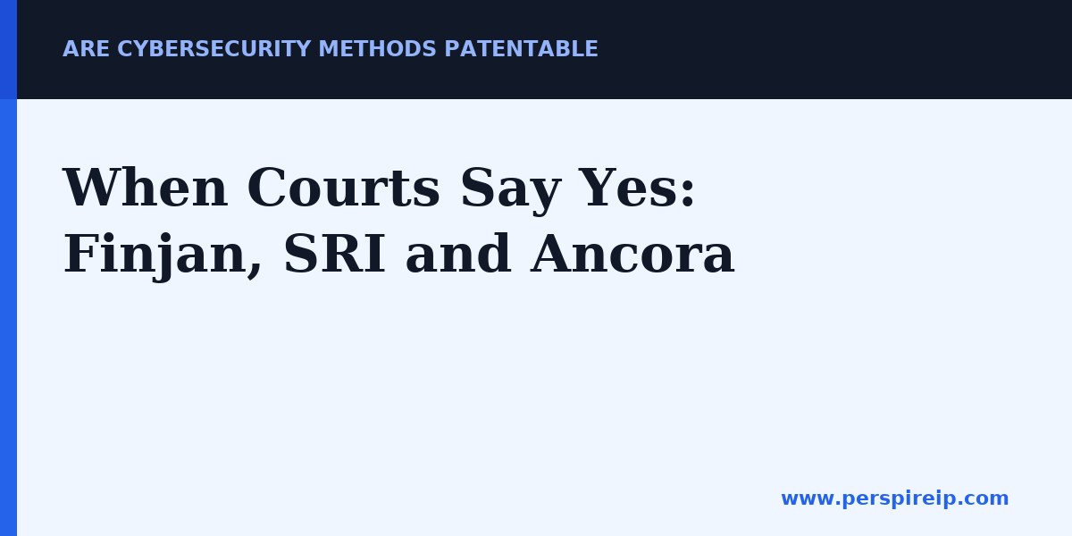 Cybersecurity patents held eligible under section 101