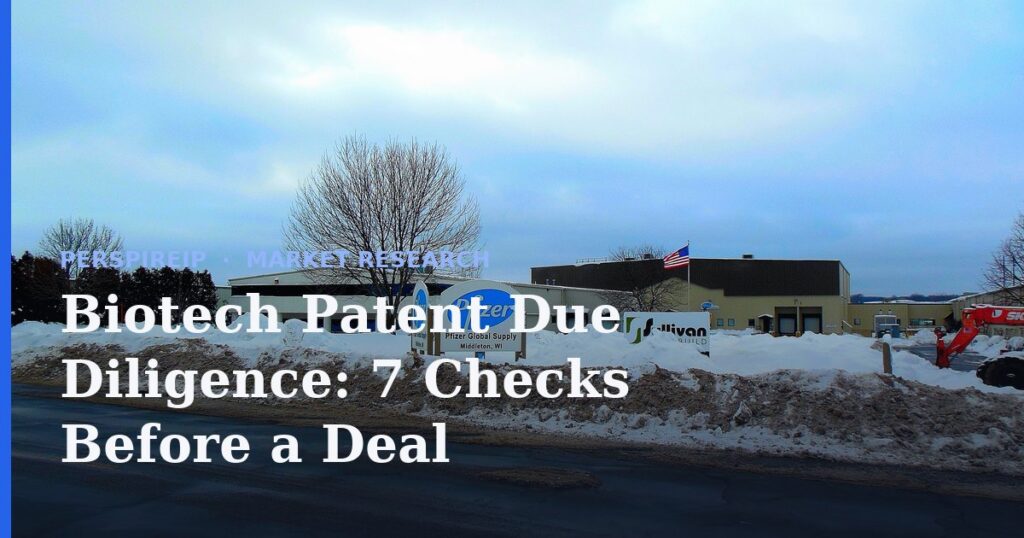Biotech patent due diligence mapping a drug's revenue to its patents and FDA exclusivities