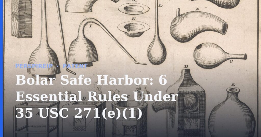 Bolar safe harbor research exemption in a pharmaceutical laboratory