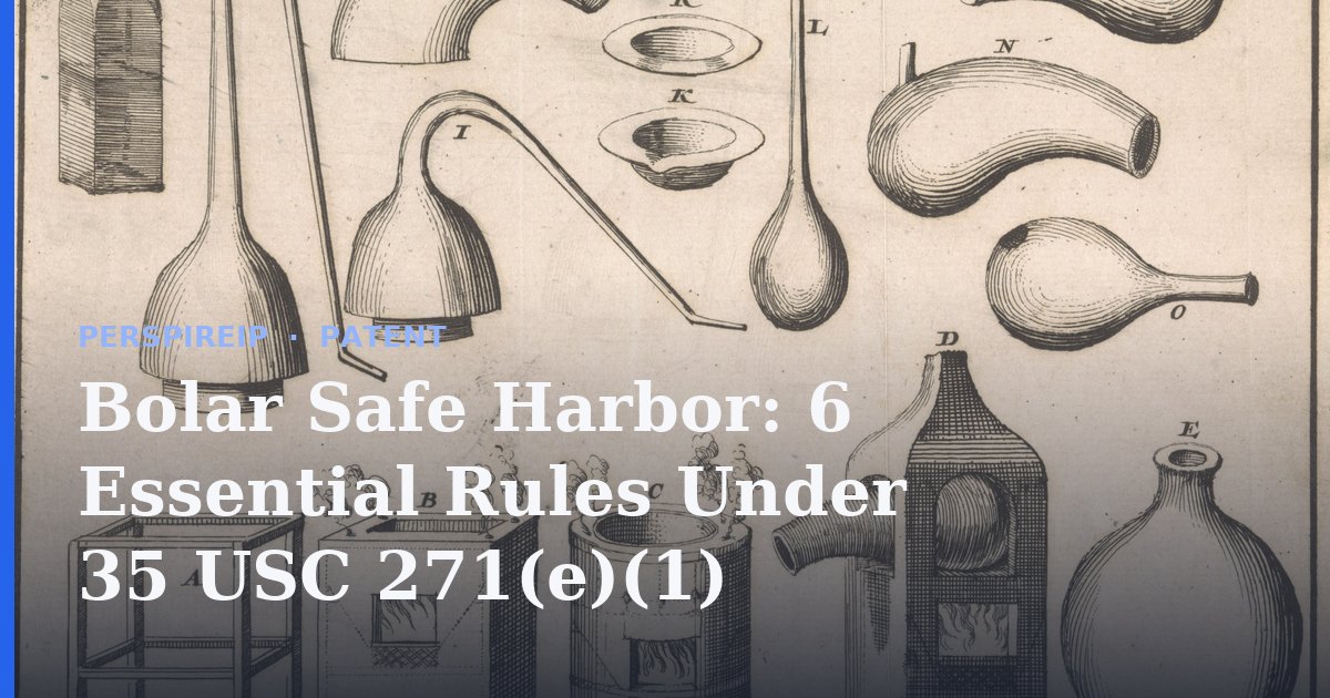 Bolar safe harbor research exemption in a pharmaceutical laboratory