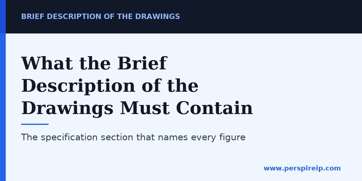 Brief description of the drawings in a patent specification draft