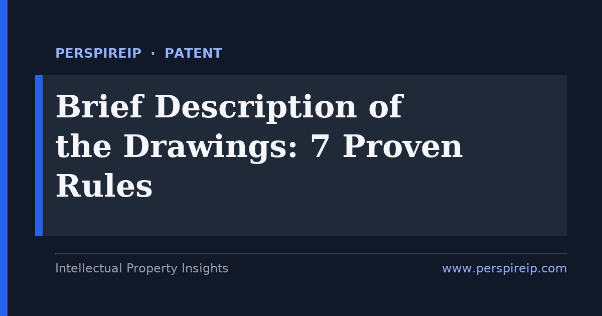 Drafting the brief description of the drawings for a patent specification