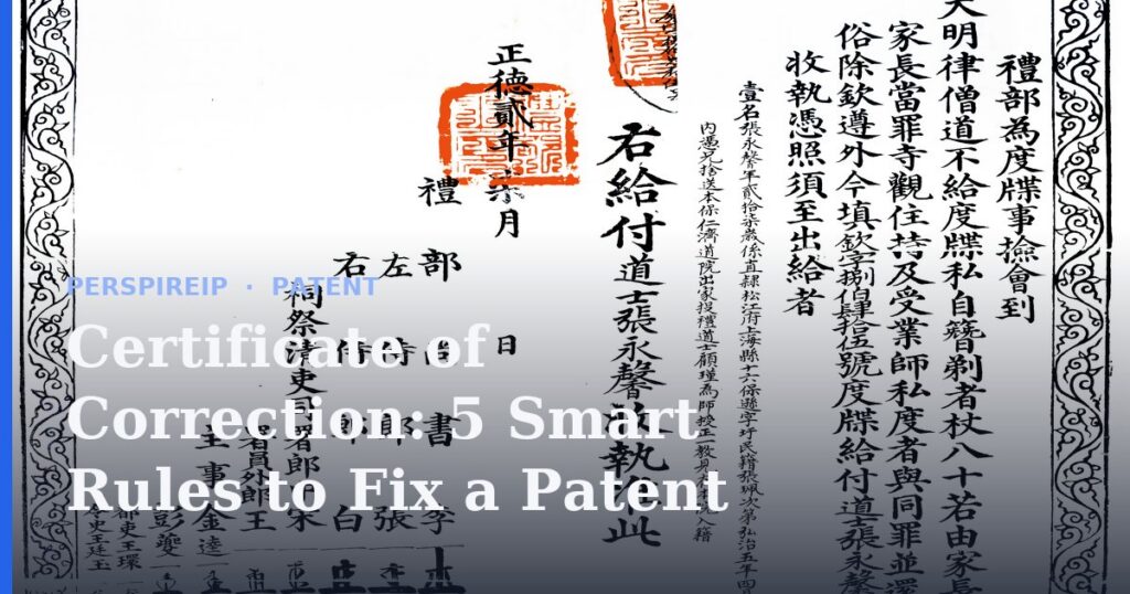 Patent attorney preparing a certificate of correction request for an issued patent