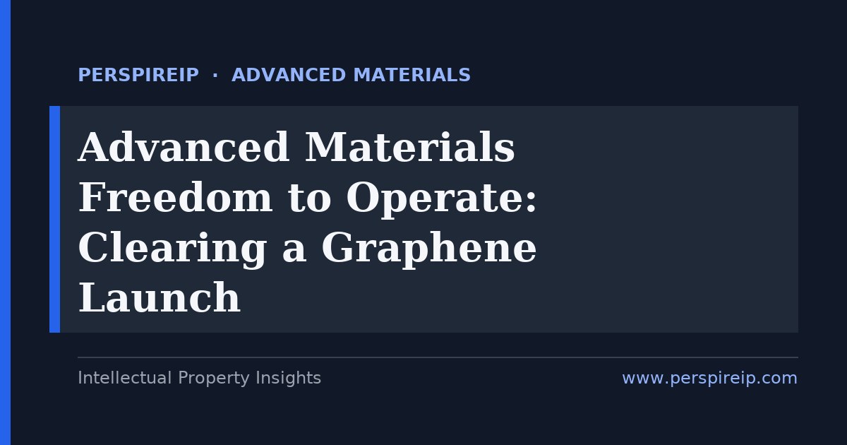 Advanced materials freedom to operate review for a graphene product launch