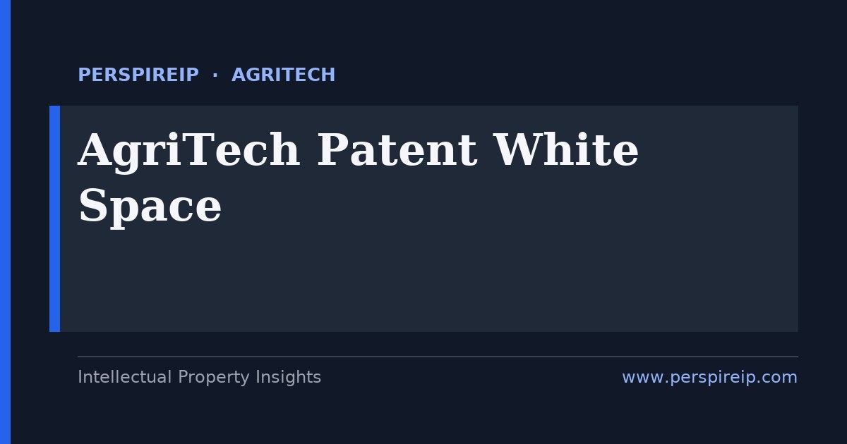 AgriTech patent white space analysis mapping open filing ground in field robotics, predictive agronomy and controlled-environment farming
