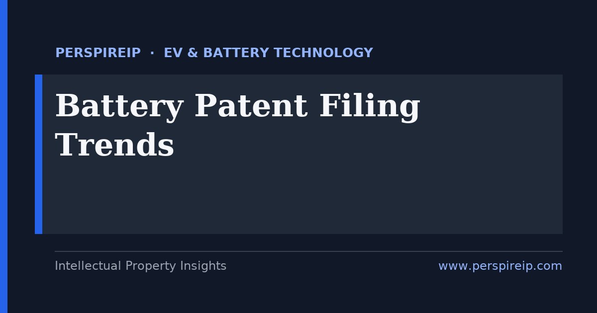 Battery patent filing trends forecast chart for EV cell chemistry — PerspireIP