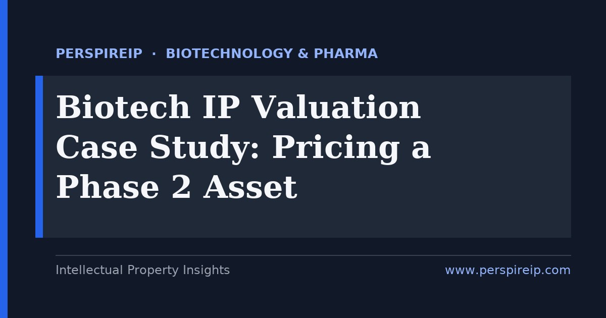 Biotech IP valuation case study pricing a Phase 2 oncology patent portfolio with risk-adjusted NPV