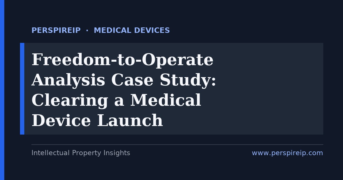 Freedom-to-operate analysis case study for a wearable medical device launch