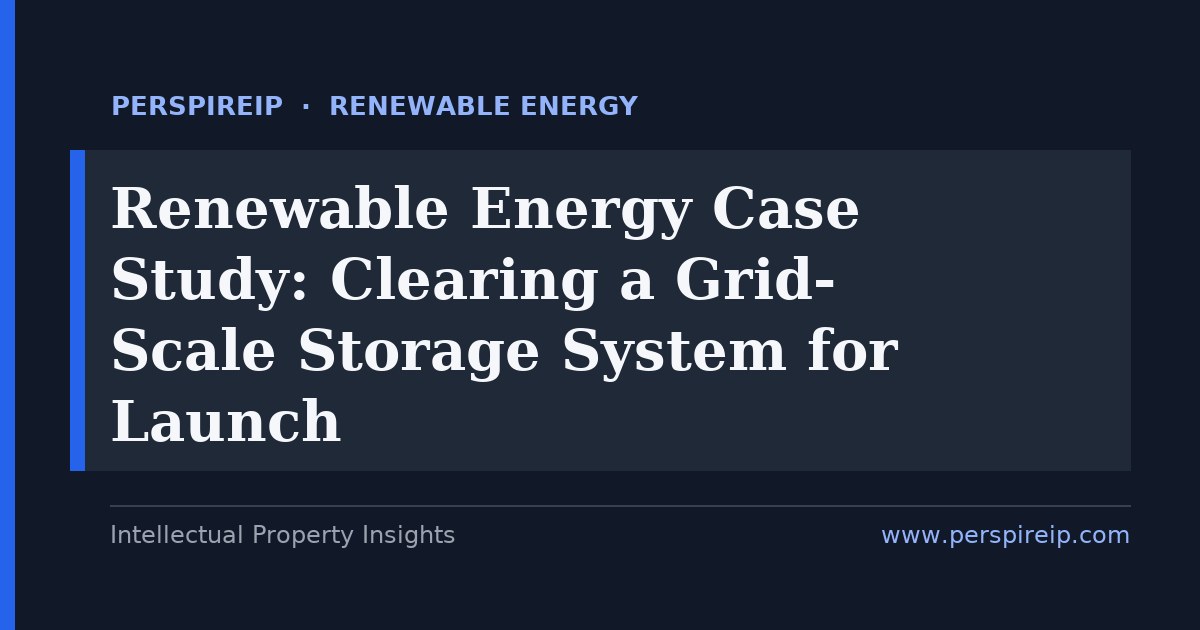 Renewable energy case study clearance matrix for a grid-scale battery storage system