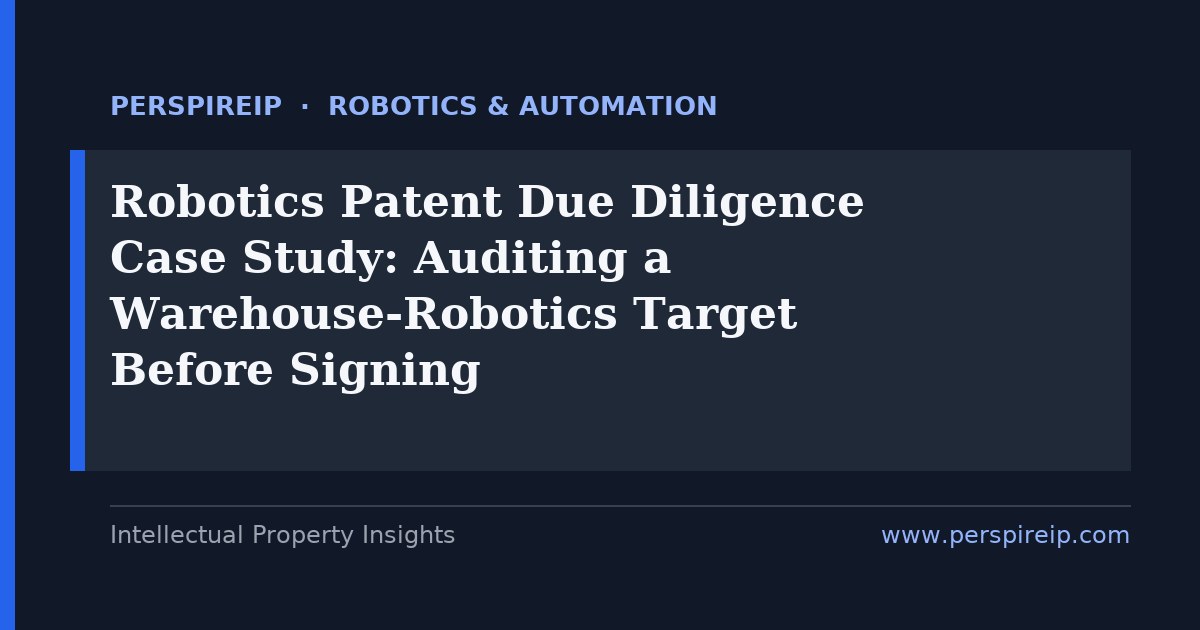 robotics patent due diligence โ PerspireIP case study