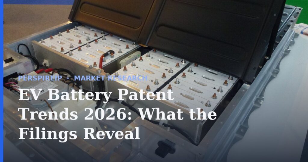 EV battery patent trends chart showing rising cell technology filings