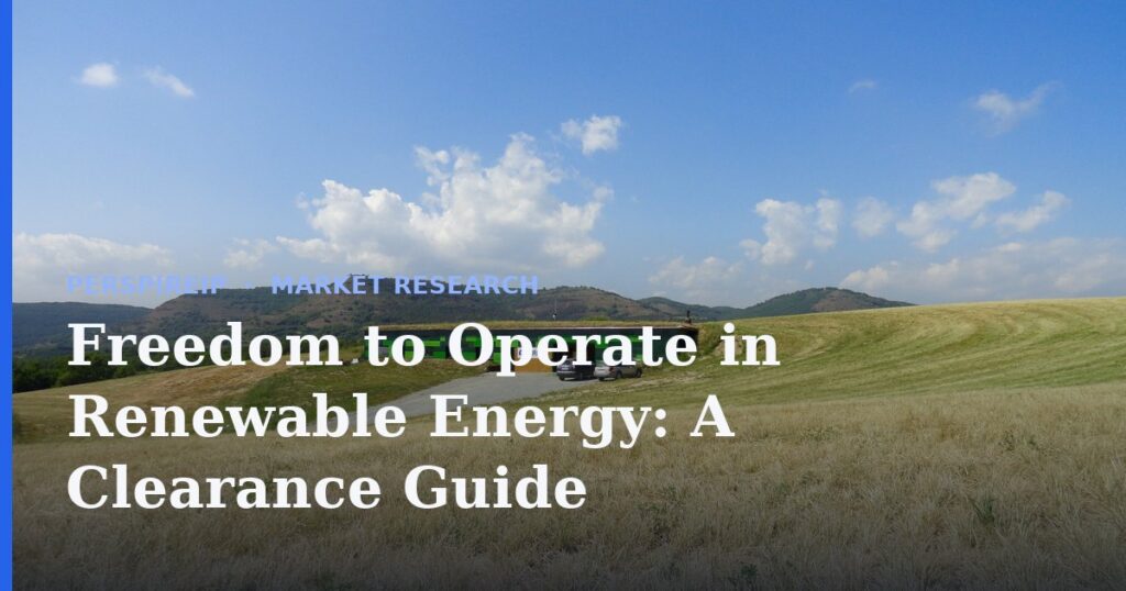 Freedom to operate renewable energy patent clearance workflow for a storage launch