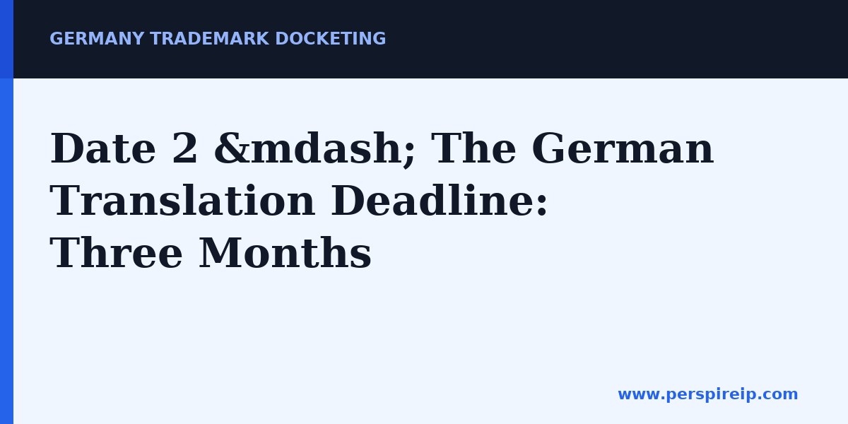 Date 2 — The German Translation Deadline: Three Months — Germany trademark docketing