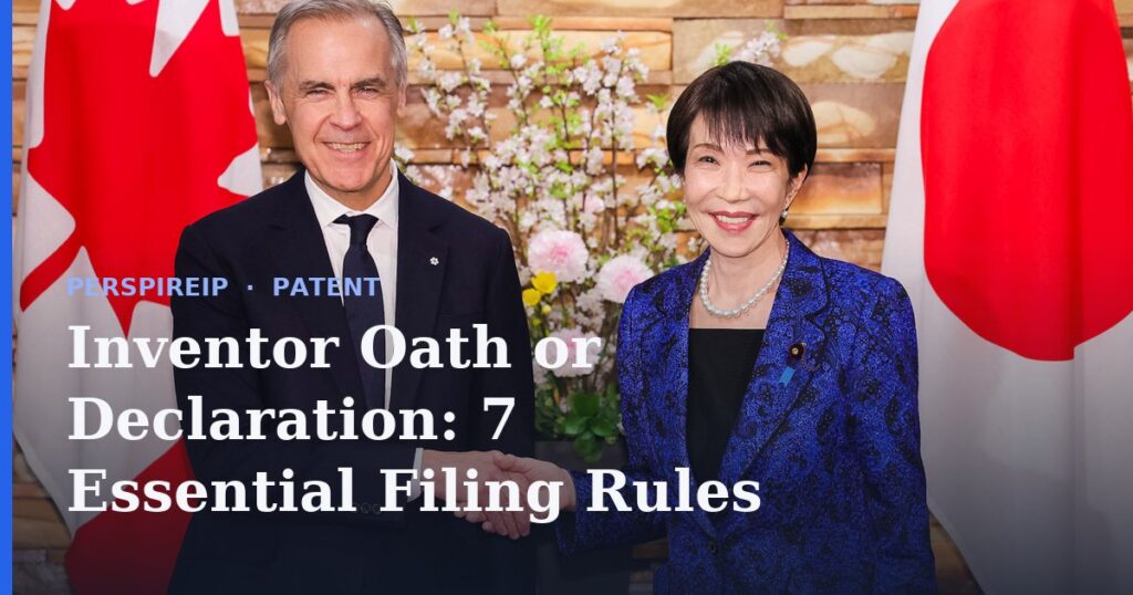 Inventor oath or declaration signed for a patent application