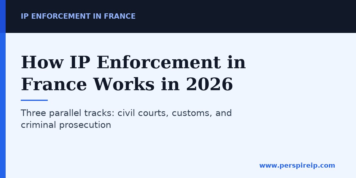 IP enforcement in France runs through civil, customs and criminal tracks