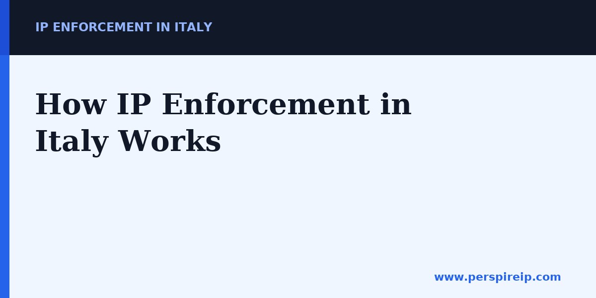 IP enforcement in Italy court system overview