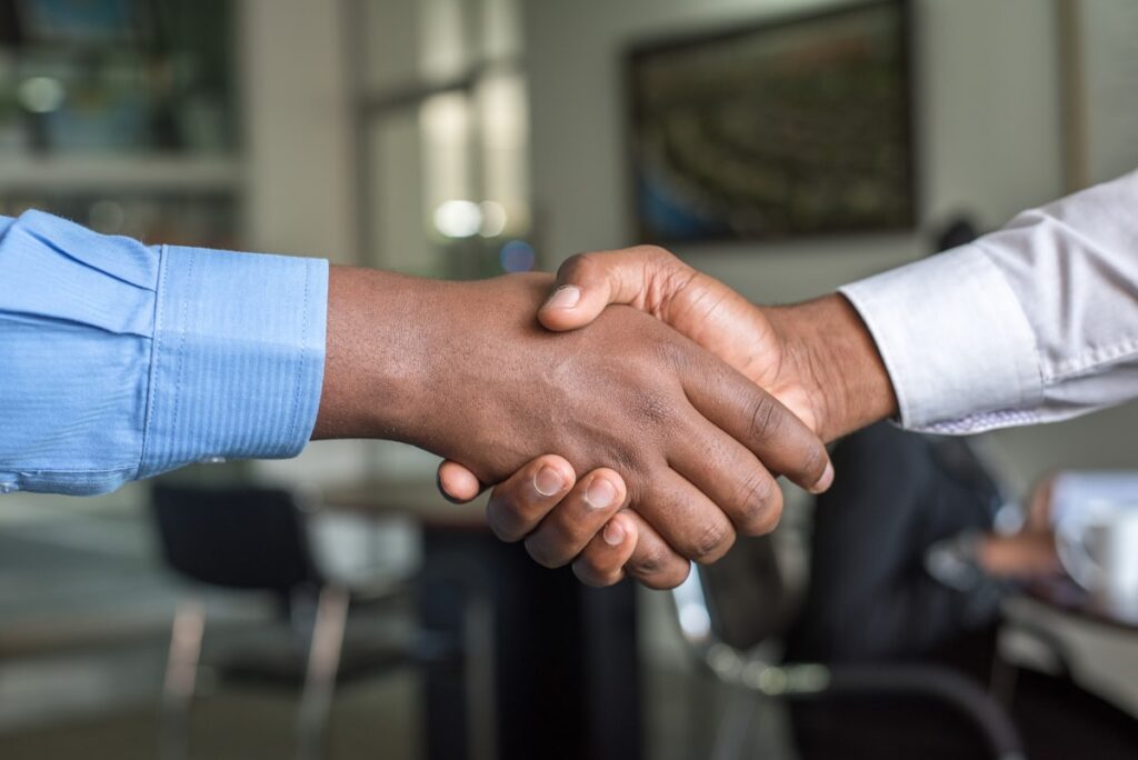 Two parties signing an IP licensing agreement