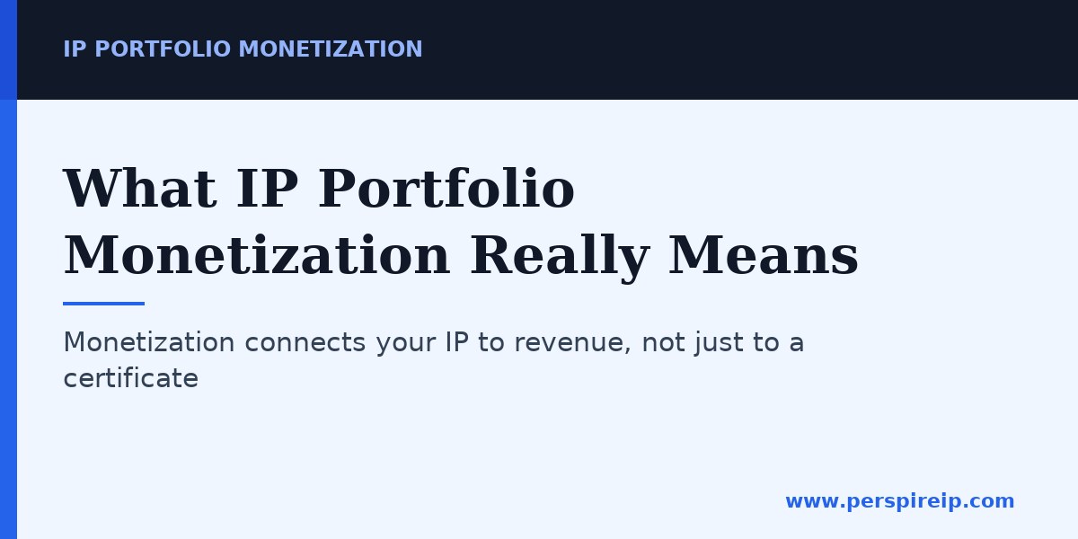 IP portfolio monetization turning patents into revenue