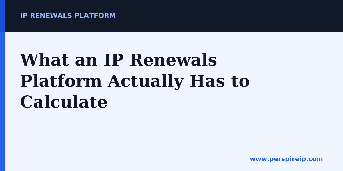 IP renewals platform dashboard tracking patent annuity and trademark renewal deadlines