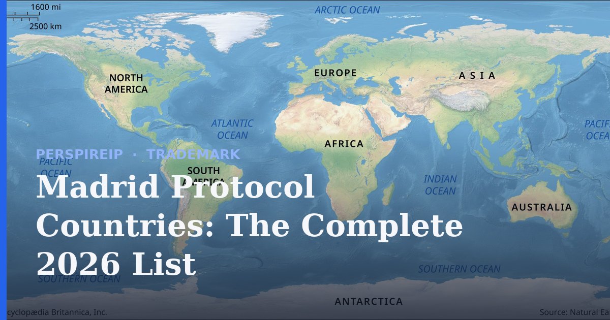 Madrid Protocol countries shown on a world map
