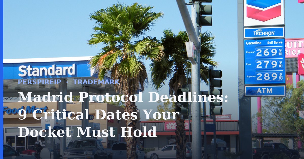 Madrid Protocol deadlines tracked across an international trademark registration docket