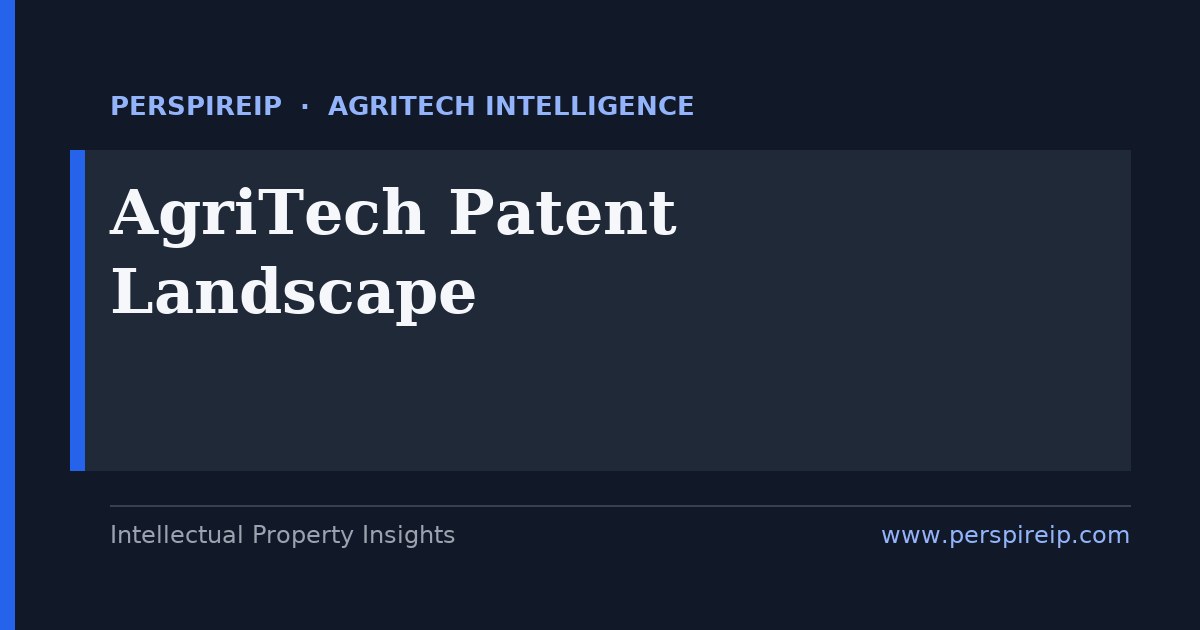 AgriTech patent landscape analysis showing top assignees, technology clusters and white space