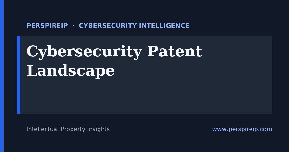 Cybersecurity patent landscape analysis showing top assignees, technology clusters and white space