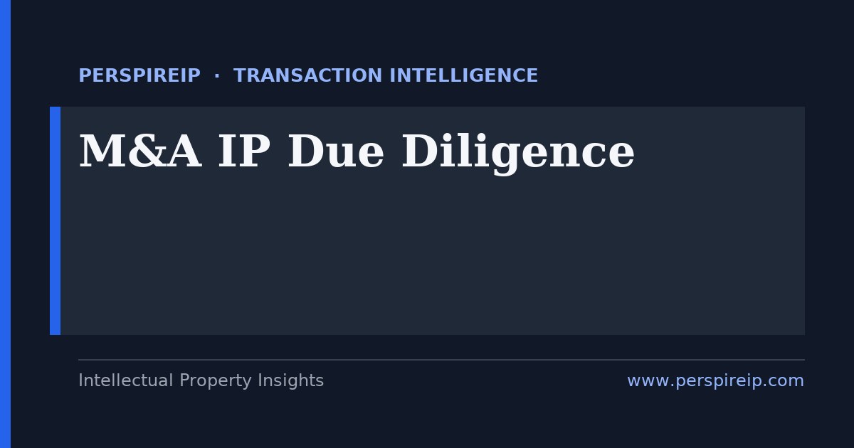 M&A IP due diligence review of a target patent portfolio and chain of title