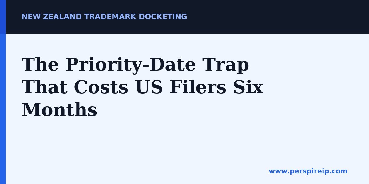The Priority-Date Trap That Costs US Filers Six Months — New Zealand trademark docketing