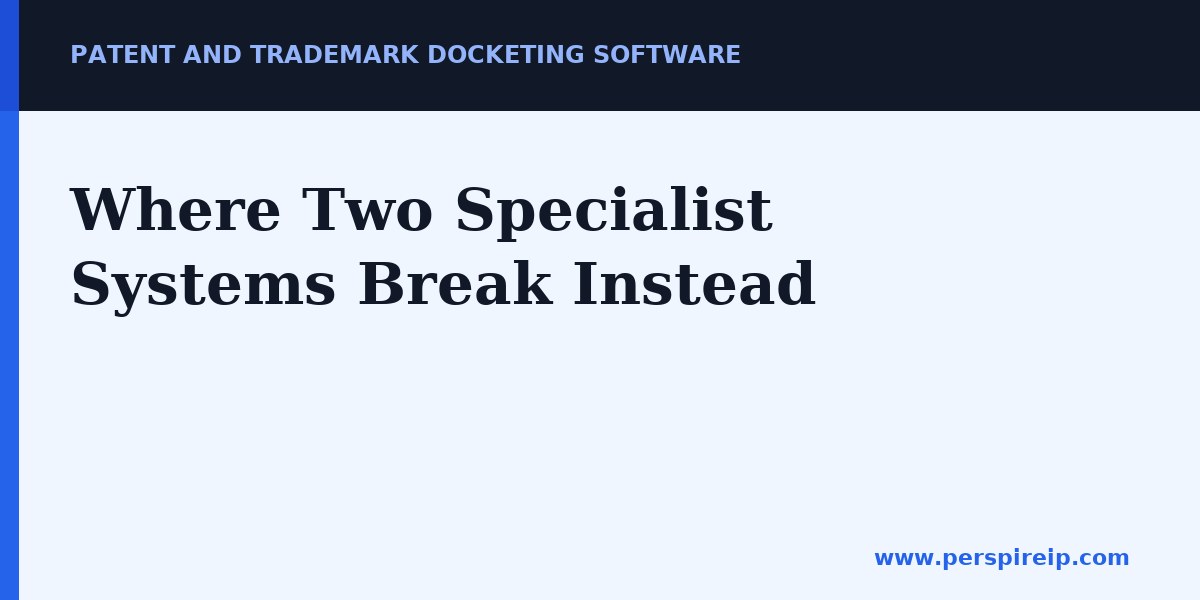 Split docket across two specialist systems and the records that fall between them
