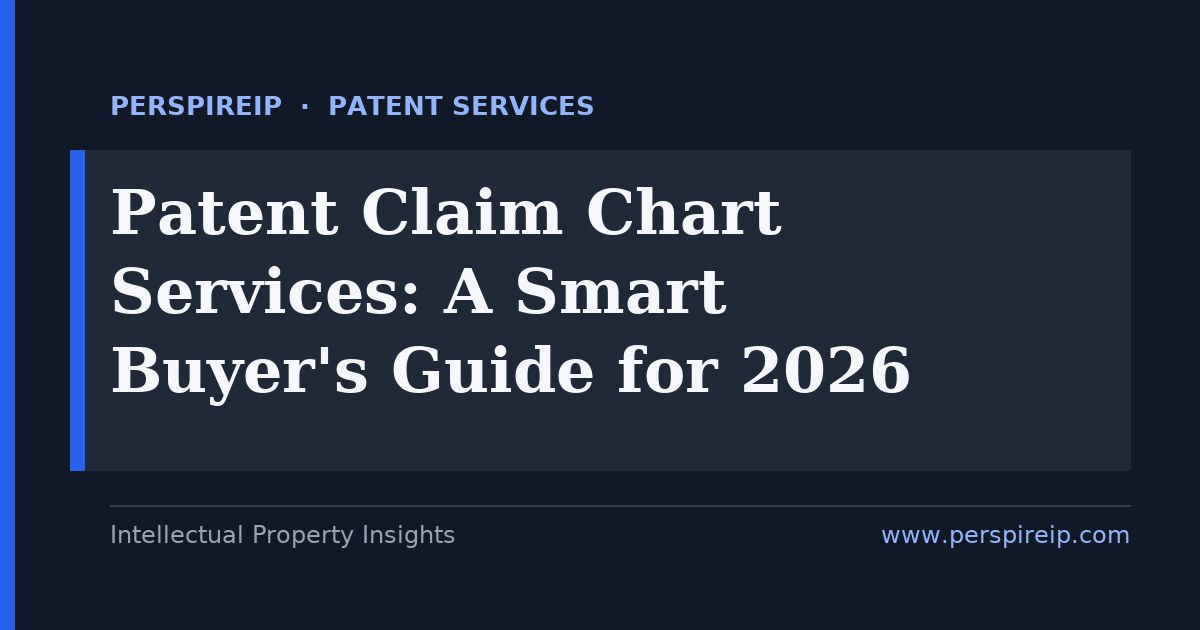 Patent claim chart services mapping claim elements to an accused product
