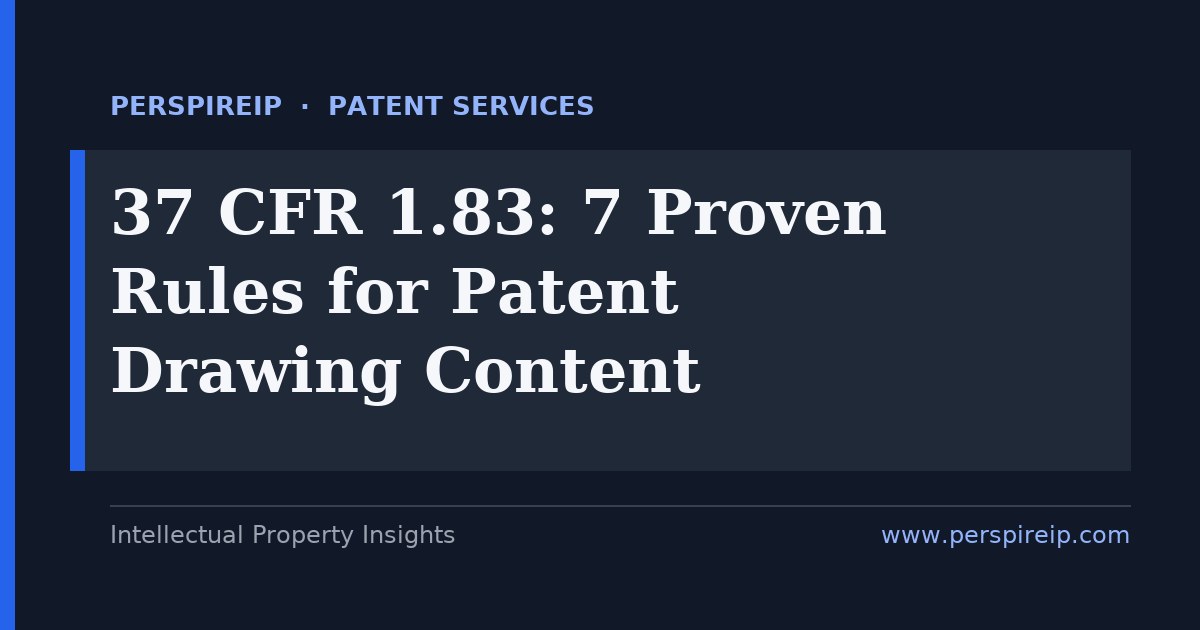 37 CFR 1.83 review of patent drawing content against the claims