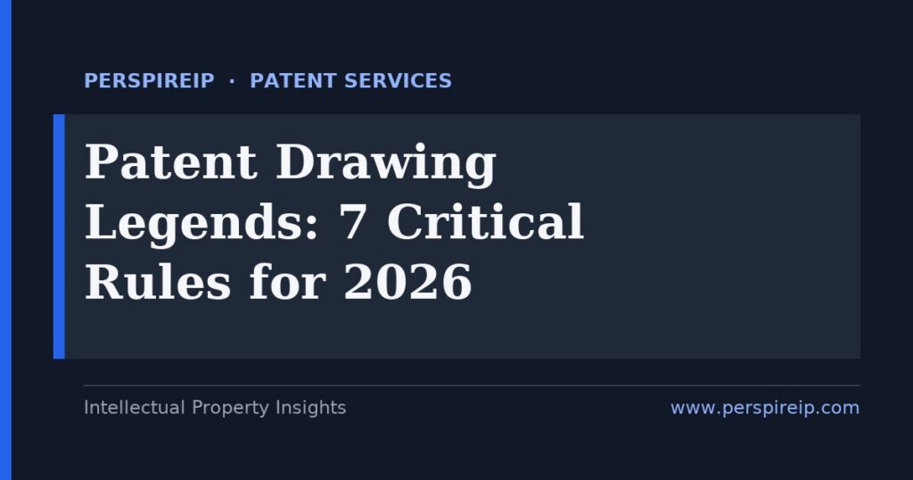 Patent drawing legends labelled on a set of formal utility patent sheets