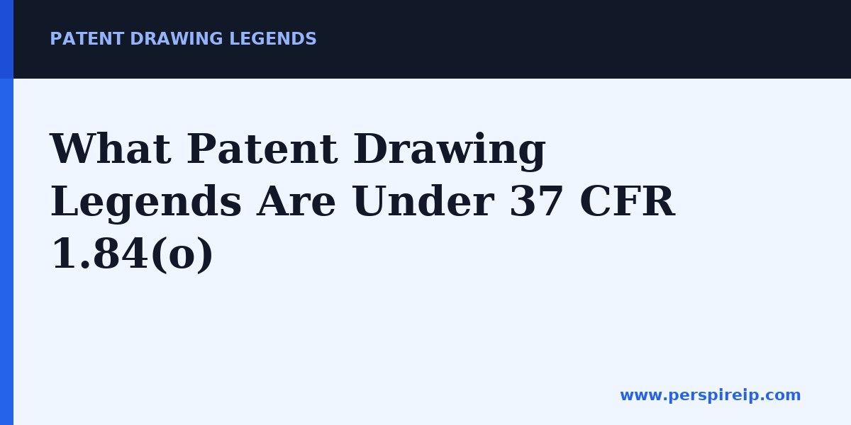Patent drawing legends permitted by 37 CFR 1.84(o) on a formal sheet