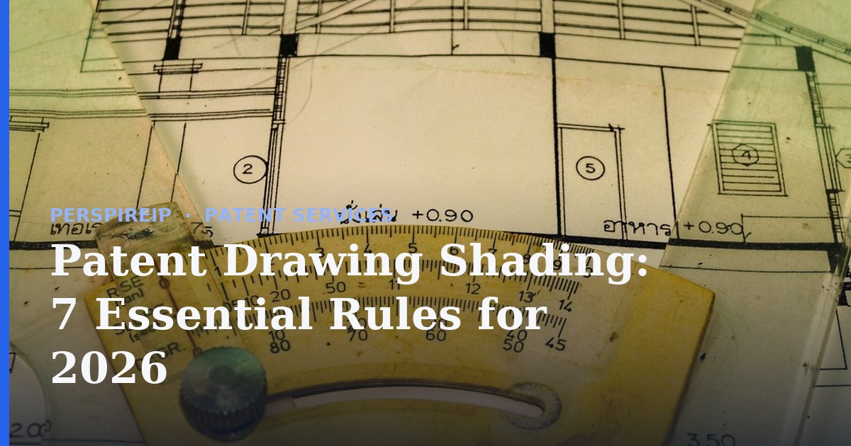 Patent drawing shading reviewed on a technical figure before filing