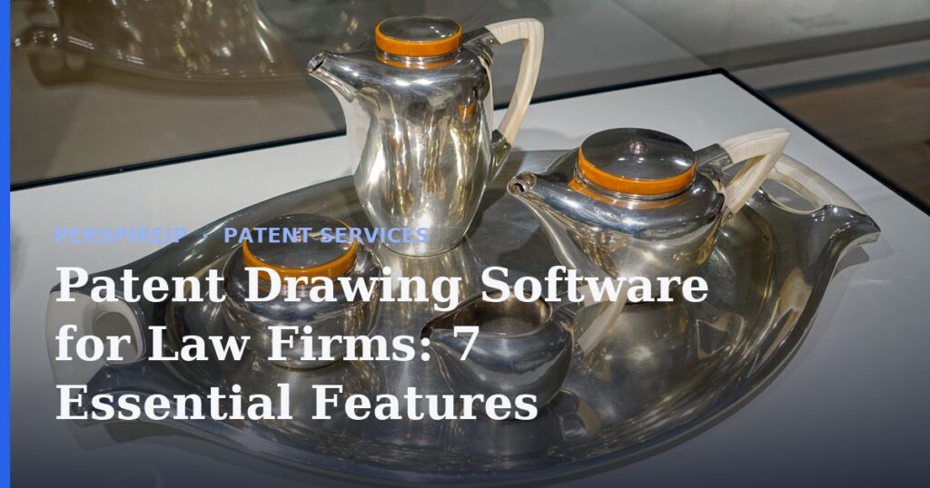 Patent drawing software for law firms on a legal team's monitor