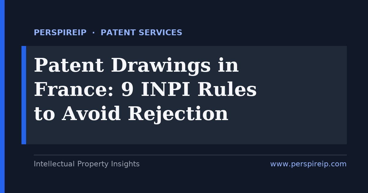 Patent drawings in France prepared to INPI format on an A4 sheet