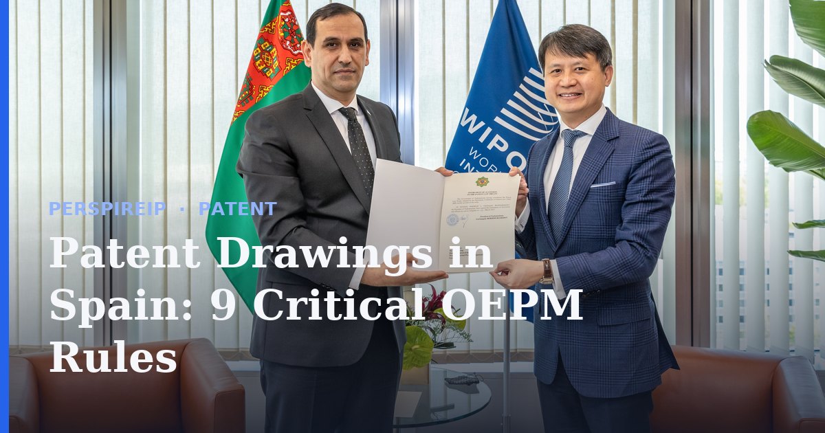 patent drawings in Spain prepared to OEPM Annex RD 316/2017 requirements
