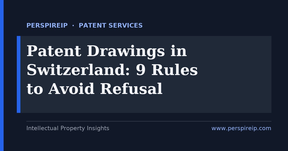 Patent drawings in Switzerland prepared to IPI format on an A4 sheet