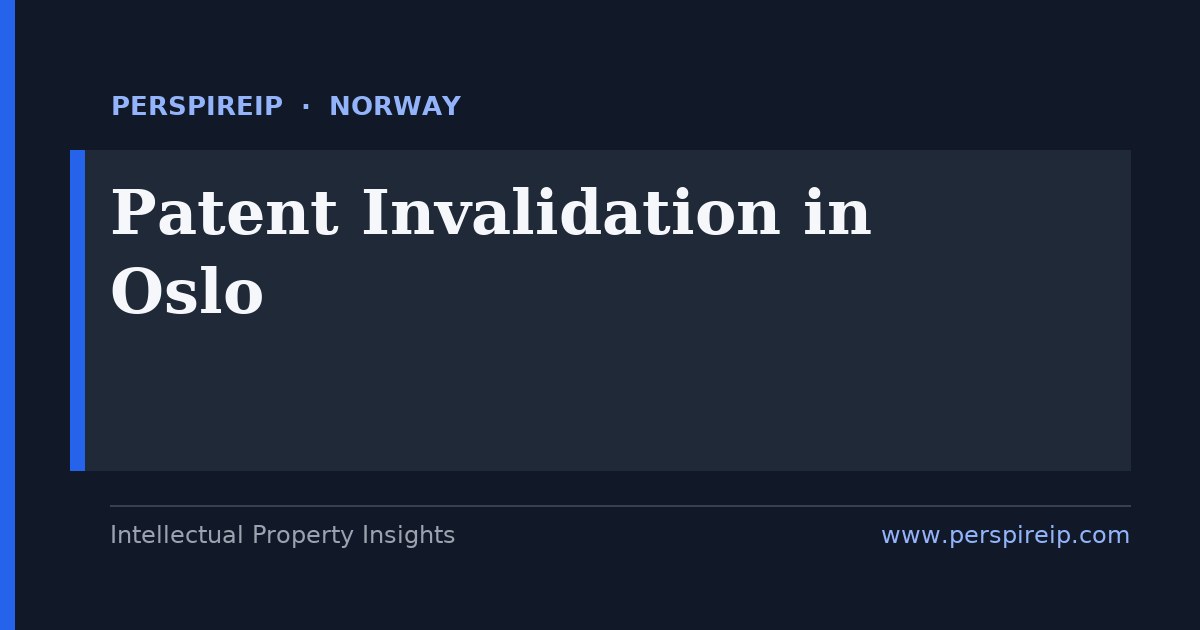 patent invalidation Oslo subsea and energy prior art invalidity search by PerspireIP
