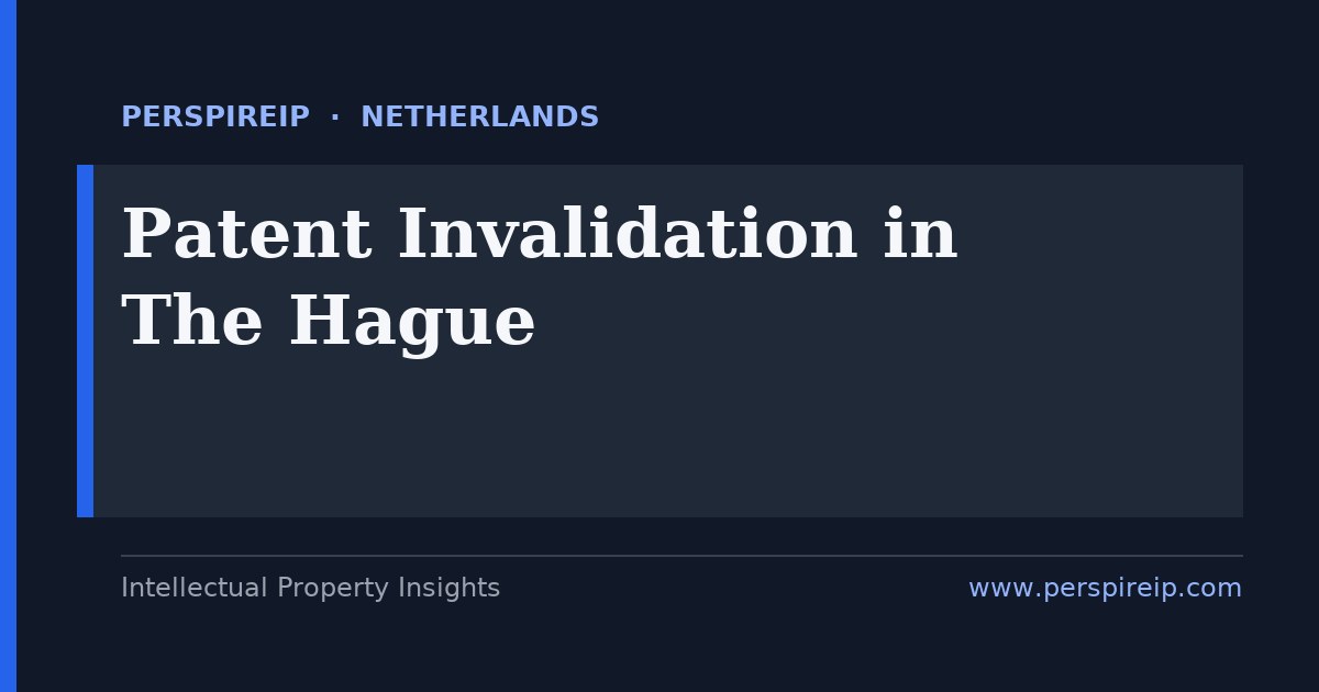 patent invalidation The Hague nullity prior-art search for the Dutch patent court by PerspireIP