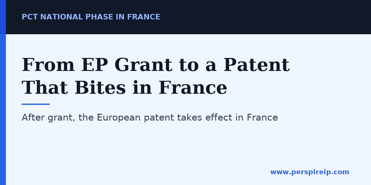 Validating a granted European patent for effect in France