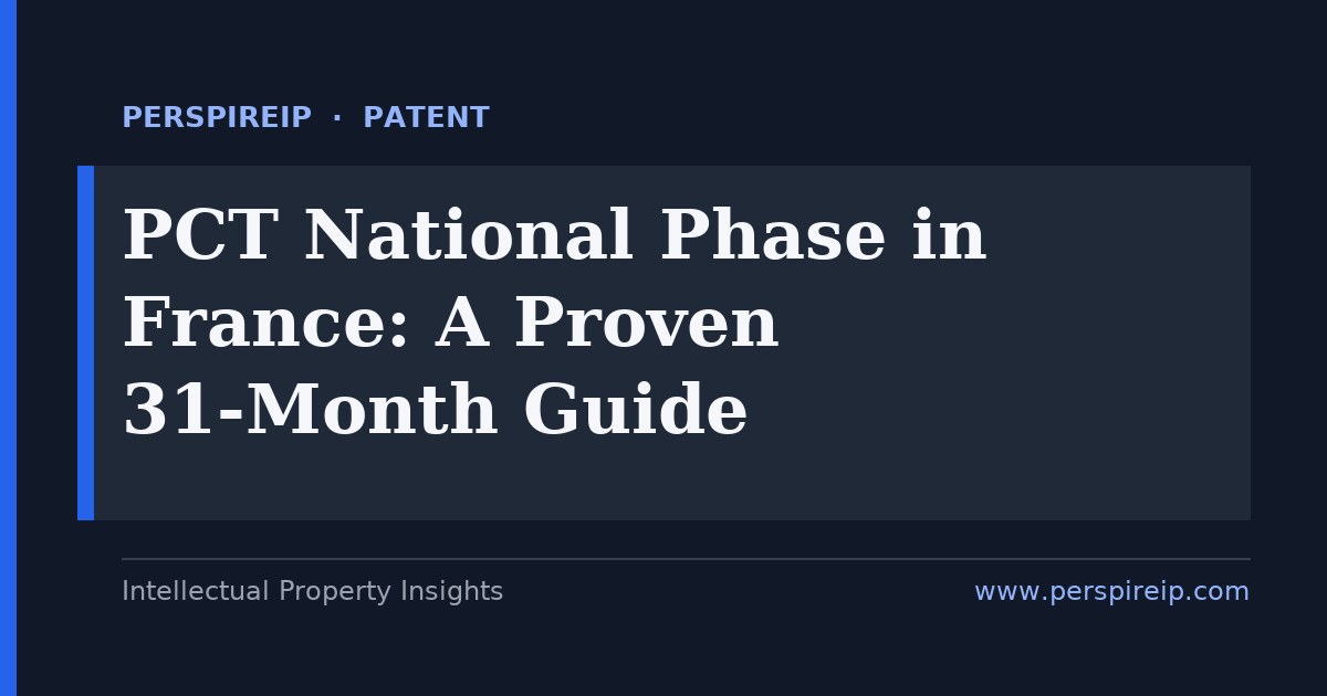 PCT national phase in France through the European Patent Office