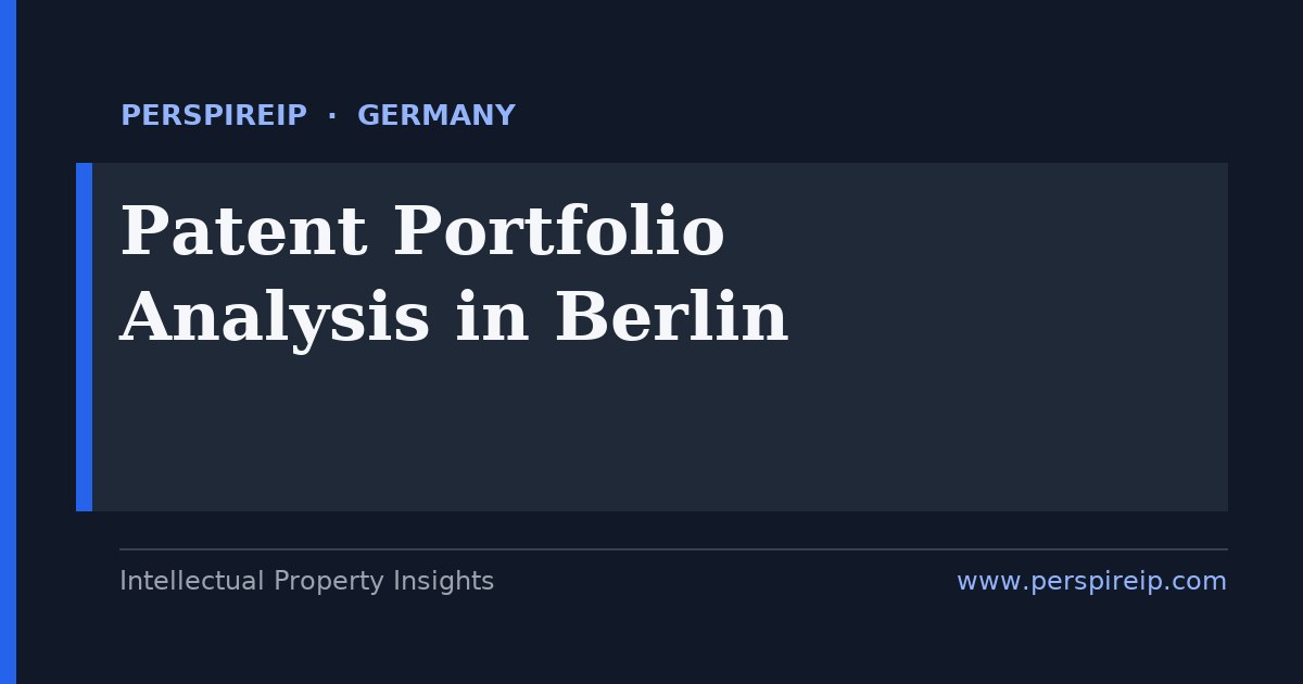 patent portfolio analysis Berlin mapping a startup's software and AI inventions to European patents, German utility models and a unitary filing strategy