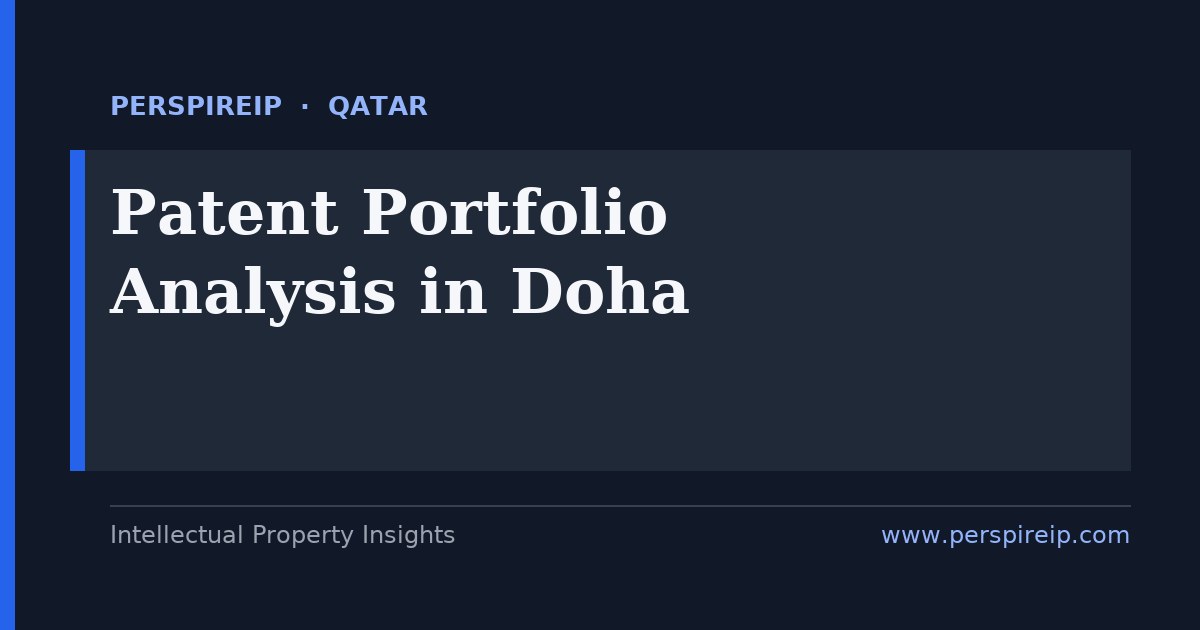 patent portfolio analysis Doha mapping a global LNG process-technology portfolio onto national Qatari patents filed through MOCI